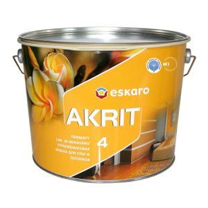 Краска акрилатная глубокоматовая интерьерная моющаяся  "Eskaro Akrit-4" 9,5 л